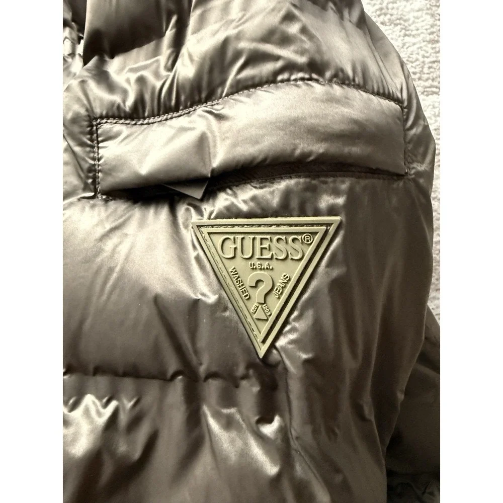 Guess USA Men's Puffer Quilted Jacket‎ Size XL color Grey Full Zip